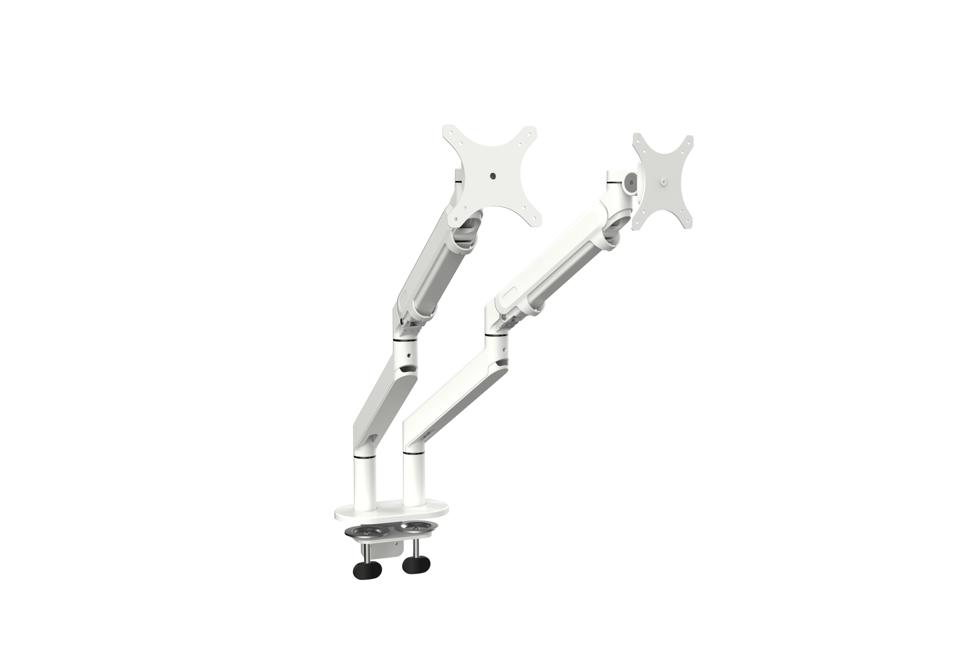 Dual-Arm-Monitor-Регулируема стойка за два монитора за бюро - Цвят бял